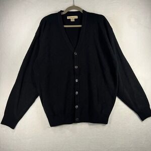 Munsingwear Black Acrylic V Neck Button Up Cardigan Sweater Size LT Grandpacore